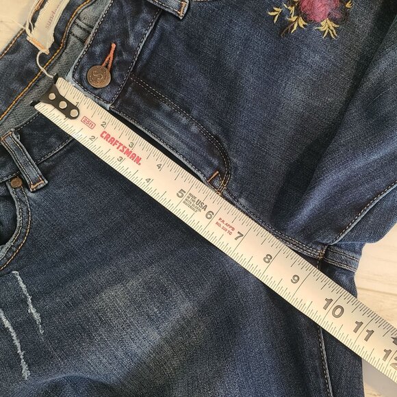 Sundance Magnolia Hand Painted Straight Leg Jeans 29 Boho Feminine - Picture 6 of 11